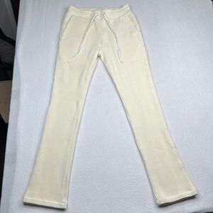 Christos The Luxe Trouser cream off white color size Medium men’s ribbed joggers